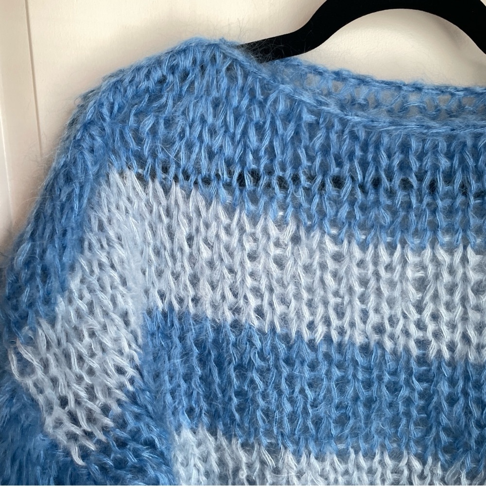 Handmade chunky stripe knit sweater - Picture 2 of 5